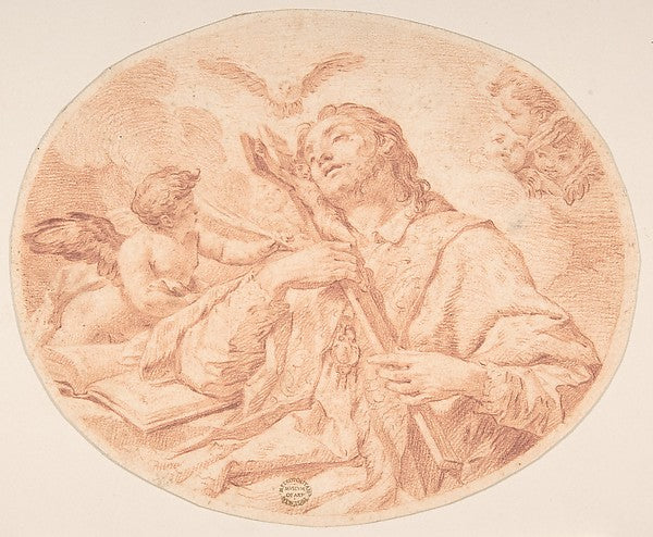 Male Saint in Ecstasy 17th cent-Anonymous, Italian, Roman-Bolo,16x12"(A3) Poster
