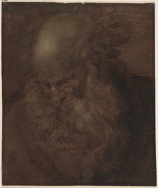 Head of a Bearded Old Man in Three-Quarter View Looking Down 1,16x12"(A3) Poster