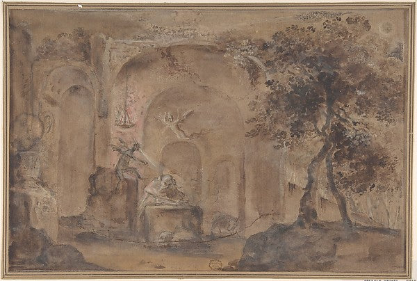 The Temptation of Saint Anthony 17th cent-Anonymous, Italian,,16x12"(A3) Poster