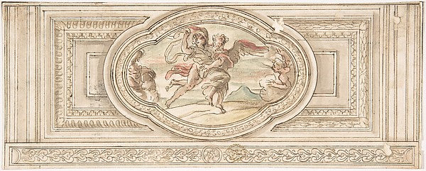 Design for a Panel with a Depiction of Boreas Abducting Oreith,16x12"(A3) Poster