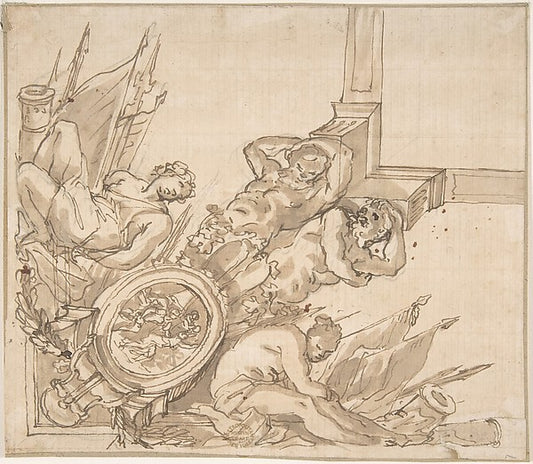 Design for a Corner of a Ceiling 17th cent-Anonymous, Italian,,16x12"(A3) Poster
