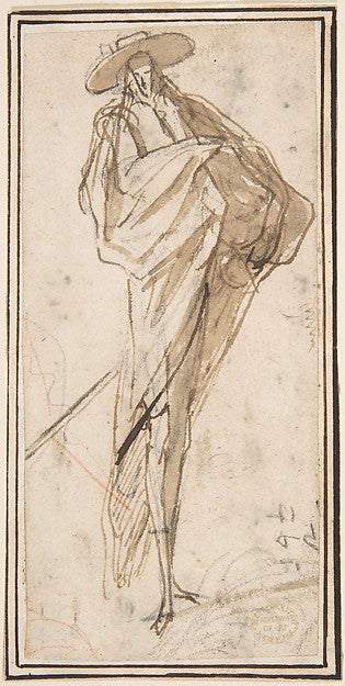 Caricature of a Grandee 17th cent-Anonymous, Italian, Roman-Bo,16x12"(A3) Poster