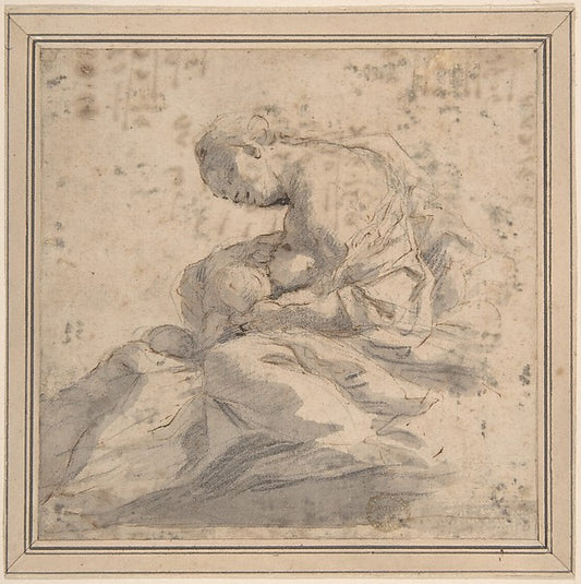 Mother and Children  17th cent-Anonymous, Italian, Roman-Bolog,16x12"(A3) Poster
