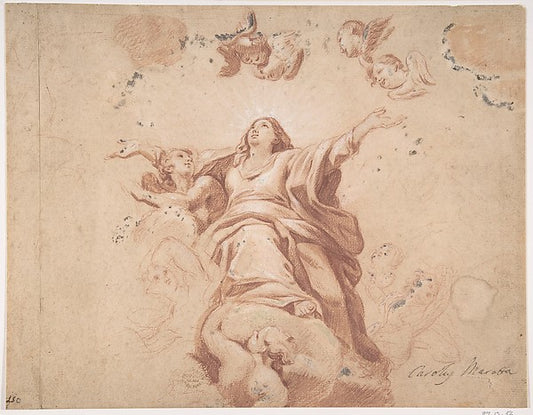 Assumption of the Virgin  17th cent-Anonymous, Italian, Roman,16x12"(A3) Poster