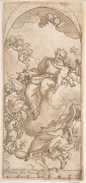 Saint Joseph and the Christ Child 17th cent-Anonymous, Italian,16x12"(A3) Poster