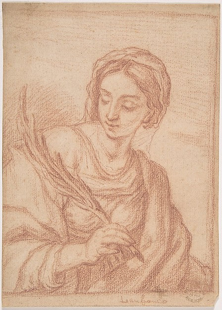 Virgin with a Palm Branch 17th cent-Anonymous, Italian, Roman,16x12"(A3) Poster