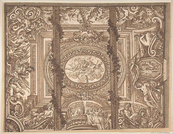 Designs for a Ceiling 17th cent-Anonymous, Italian, Roman-Bolo,16x12"(A3) Poster
