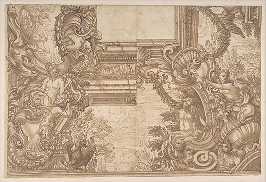 Alternate Designs for a Cove Decoration 17th cent-Anonymous, I,16x12"(A3) Poster