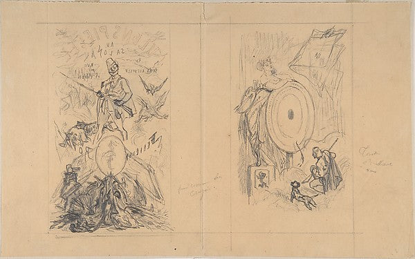 Cover designs for "Ulenspiegel au Salon" c1870-Félicien Rops,16x12"(A3)Poster