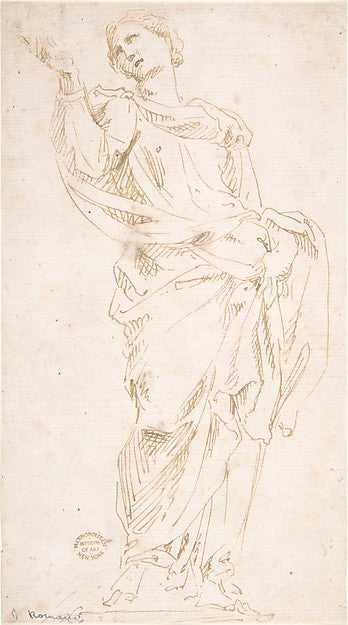 Draped Figure 16th cent-Anonymous, Italian, 16th cent,16x12"(A3) Poster