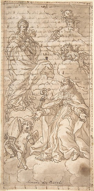A Bishop in Ecstasy 17th cent-Anonymous, Italian, Roman-Bologn,16x12"(A3) Poster