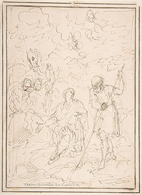 Study for a Picture 17th cent-Anonymous, Italian, Roman-Bologn,16x12"(A3) Poster