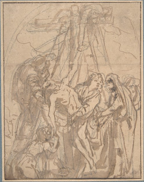 Descent from the Cross 17th cent-Anonymous, Italian, Roman-Bol,16x12"(A3) Poster