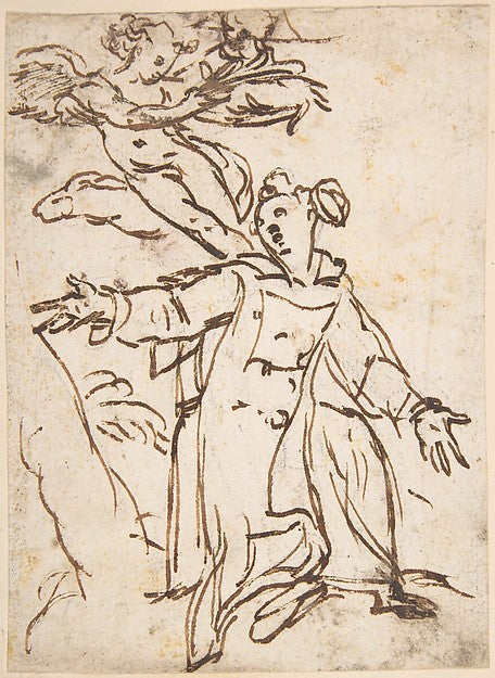 Saint Stephen Being Crowned by an Angel 17th cent-Anonymous, I,16x12"(A3) Poster