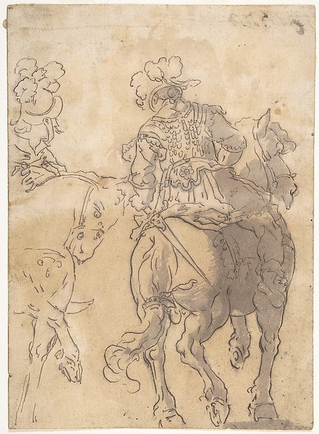 Two Horsemen 17th cent-Anonymous, Italian, 17th cent,16x12"(A3) Poster