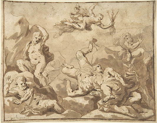 Fall of the Giants 17th cent-Anonymous, Italian, Roman-Bologne,16x12"(A3) Poster