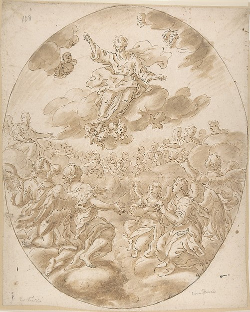 The Heavenly Host 17th cent-Anonymous, Italian, Roman-Bolognes,16x12"(A3) Poster