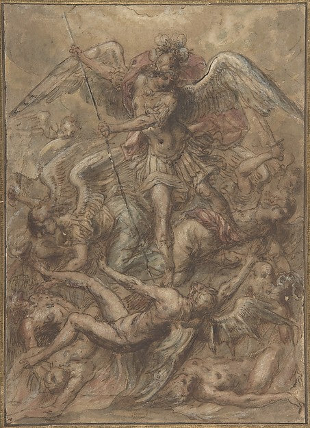 Saint Michael Expelling the Fallen Angels 16th cent-Anonymous,,16x12"(A3) Poster