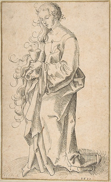 St. Barbara with a Chalice and Host 1513-In the manner of Hans,16x12"(A3) Poster