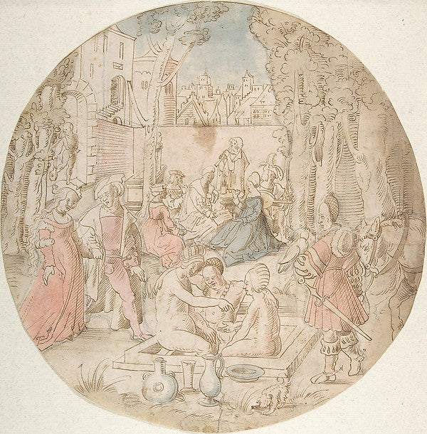 The Garden of Love 16th cent-After Jörg Breu the Younger,16x12"(A3) Poster