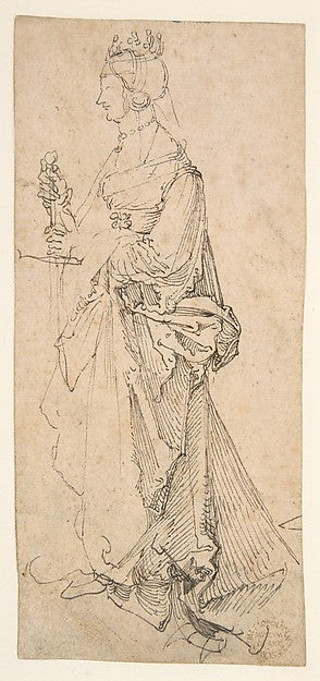 Saint Catherine of Alexandria 1490–1528-Albrecht Dürer,16x12"(A3) Poster