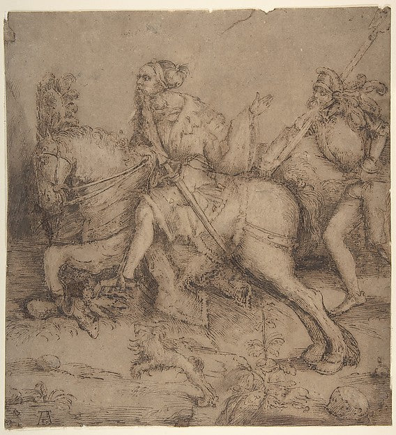 Knight on Horseback and Landsknecht 1485–1528-Albrecht Dürer,  Poster Print Wall Art