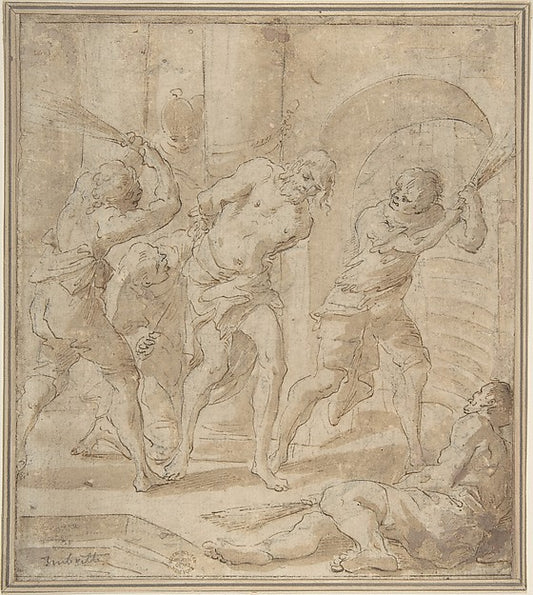 Flagellation 18th cent-Anonymous, Italian, Venetian, 18th cent,16x12"(A3) Poster