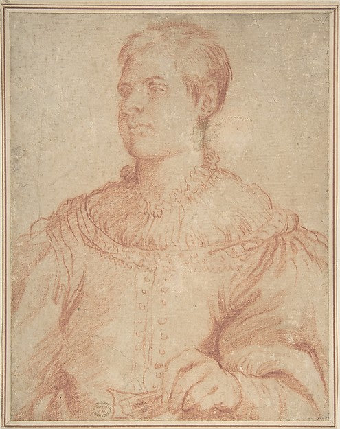 Portrait 17th cent-Anonymous, Italian, Roman-Bolognese, 17th c,16x12"(A3) Poster