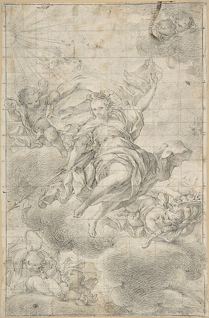Design for a Ceiling Painting 18th cent-Anonymous, Italian, fi,16x12"(A3) Poster