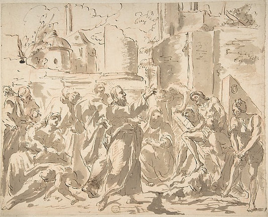 Christ Preaching 17th cent-Anonymous, Italian, Roman-Bolognese,16x12"(A3) Poster