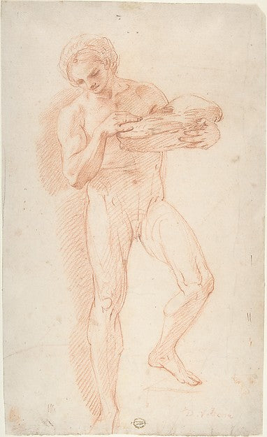 Study of a Nude Man 1753-Corrado Giaquinto,16x12"(A3) Poster
