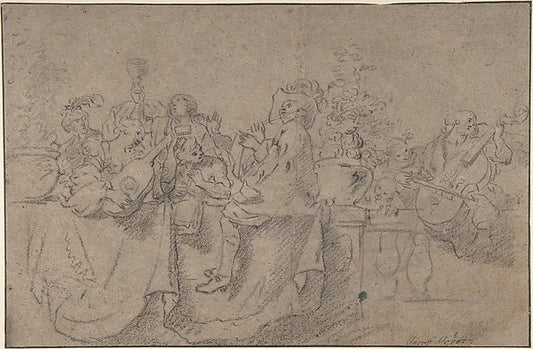 Recto: The ConcertVerso: Seated Male Nude early 17th cent-Attr,16x12"(A3) Poster