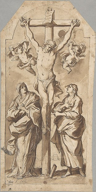 Christ on the Cross Between Mary and Saint John 1620–71-Johann,16x12"(A3) Poster