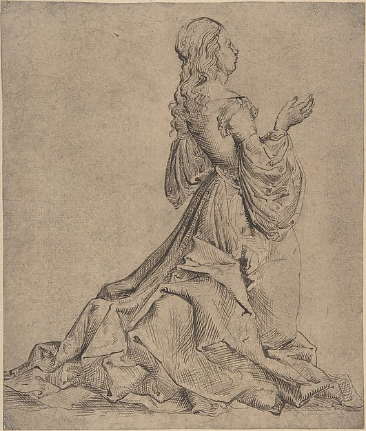 Kneeling Female Figure late 15th–early 16th cent-Matthäus Zasi,16x12"(A3) Poster