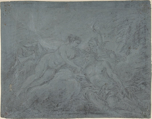Diana and Endymion 1745–97-Januarius Zick,16x12"(A3) Poster