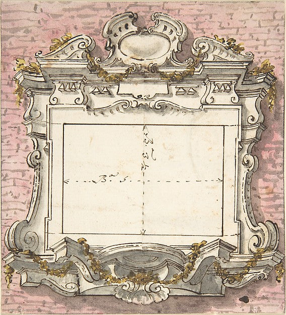 Design for a Window Frame 18th cent-Anonymous, Italian, first,16x12"(A3) Poster