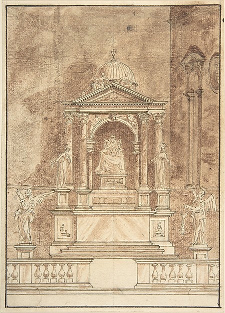 Design for an Altar: Virgin and Child Flanked by Saints  Two A,16x12"(A3) Poster