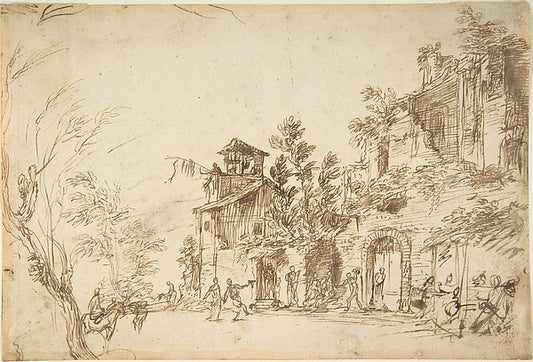 Landscape with Ruins 18th cent-Anonymous, Italian, Venetian, 1,16x12"(A3) Poster