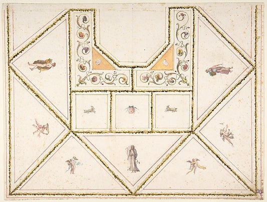 Design for a Ceiling in Pompeian Style 18th cent-Anonymous, It,16x12"(A3) Poster