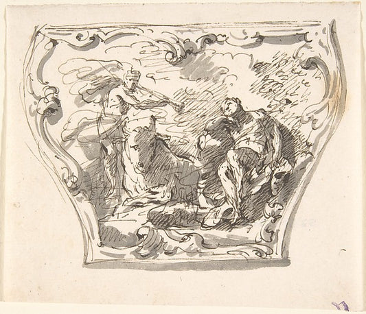 Design for a Decorated Panel of a Carriage 18th cent-Anonymous,16x12"(A3) Poster