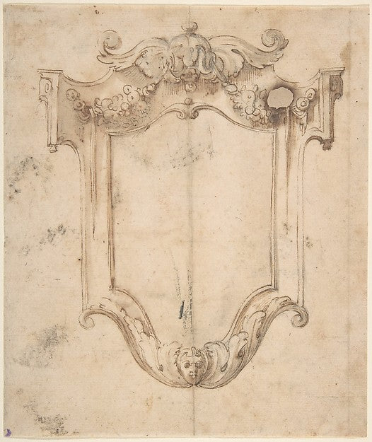 Design for a Cartouche 18th cent-Anonymous, Italian, first hal,16x12"(A3) Poster