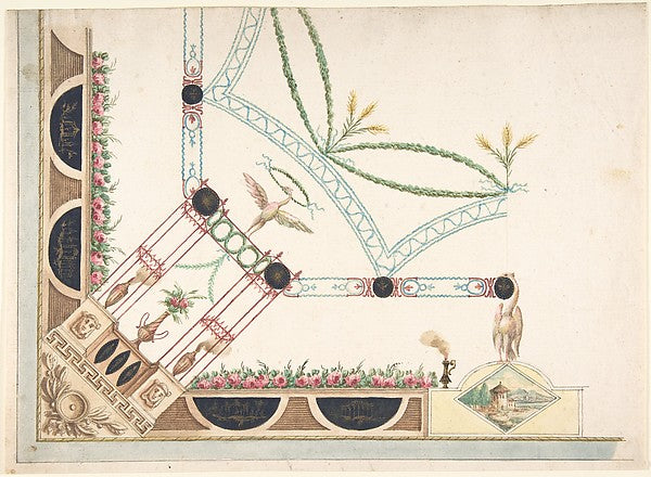 Design for a Ceiling 18th cent-Anonymous, Italian, first half,16x12"(A3) Poster