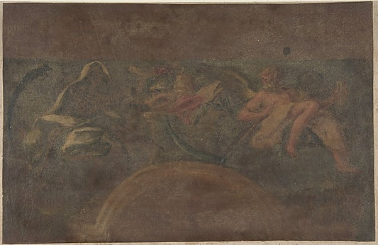 Allegorical Figures of Time and Death 18th cent-Anonymous, Ita,16x12"(A3) Poster