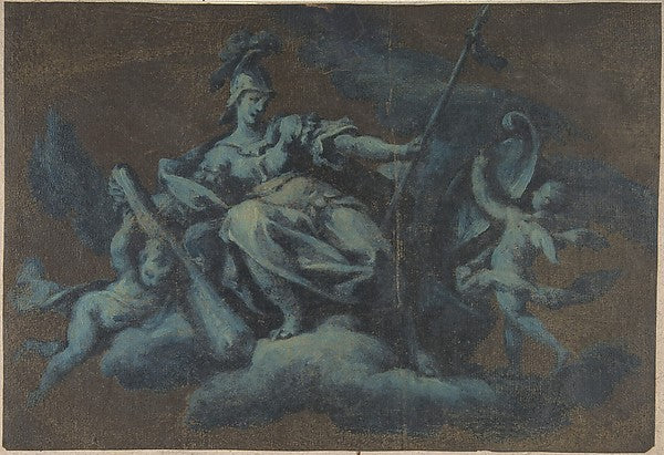 Allegorical Figure of Force 18th cent-Anonymous, Italian, firs,16x12"(A3) Poster