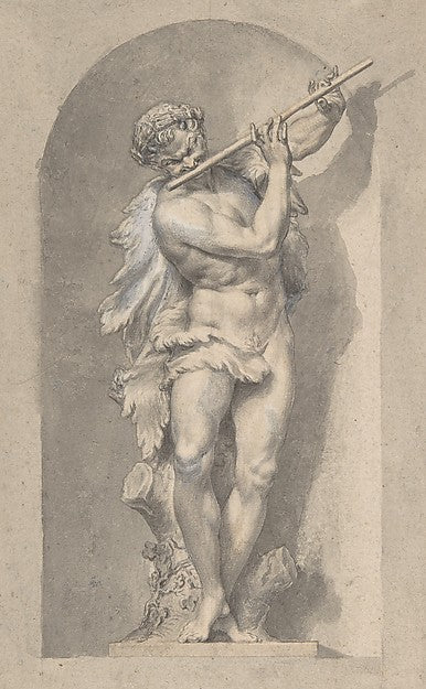 Silhouetted Study of Pan in a Niche 18th cent-Anonymous, Itali,16x12"(A3) Poster