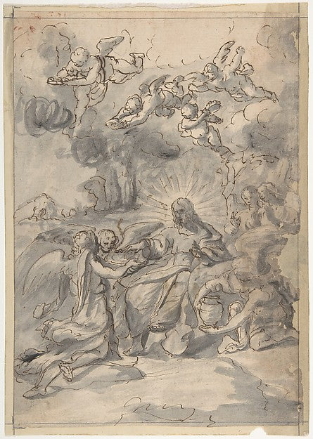 Christ Surrounded by Angels 18th cent-Anonymous, Italian, Vene,16x12"(A3) Poster