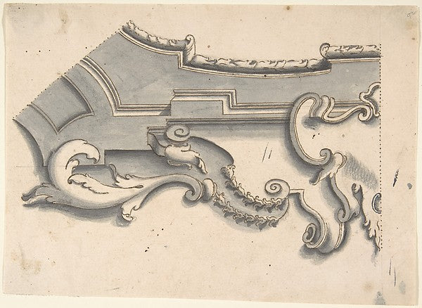 Design for the Corner of a Cove 1700–1780-Anonymous, Italian,,16x12"(A3) Poster