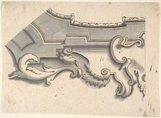 Design for the Corner of a Cove 1700–1780-Anonymous, Italian,,16x12"(A3) Poster