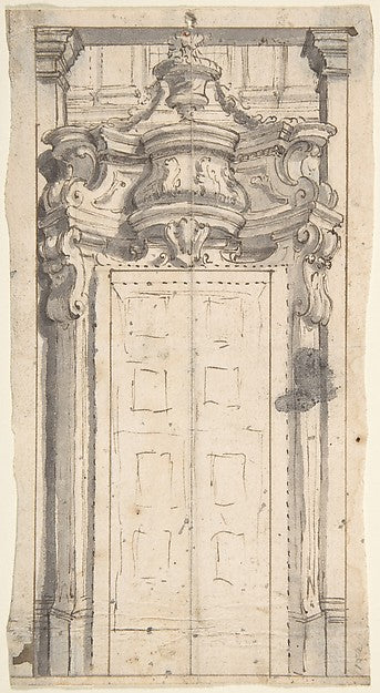 Design for a Doorway 1700–1780-Anonymous, Italian, Piedmontese,16x12"(A3) Poster
