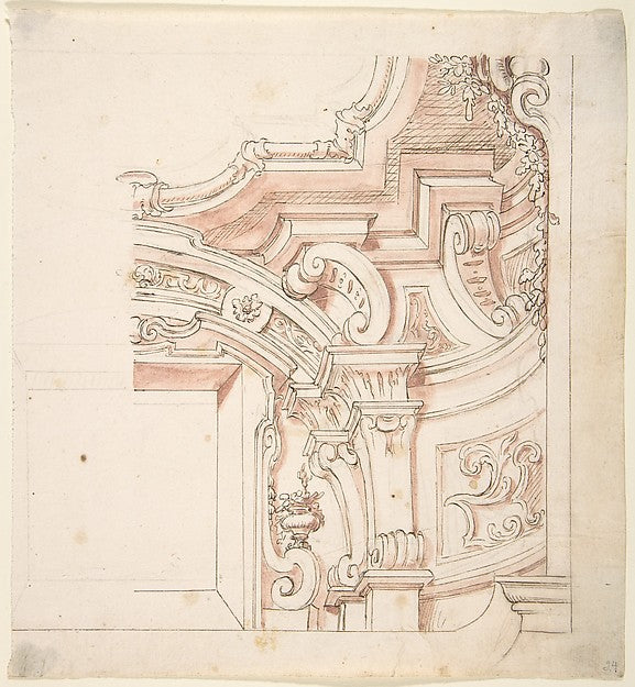 Design for a Portion of Cornice and Ceiling 1700–1780-Anonymou,16x12"(A3) Poster